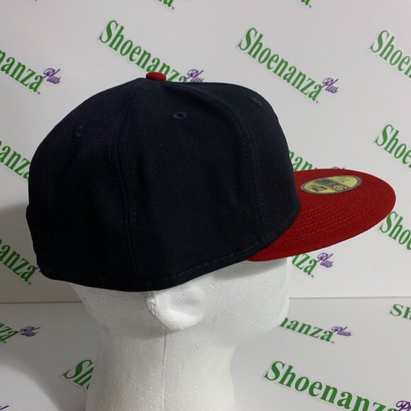 New Era 59Fifty Hat MiLB Rome Braves Baseball Fitted Cap Navy Blue Red 7 3/4 - Picture 5 of 7